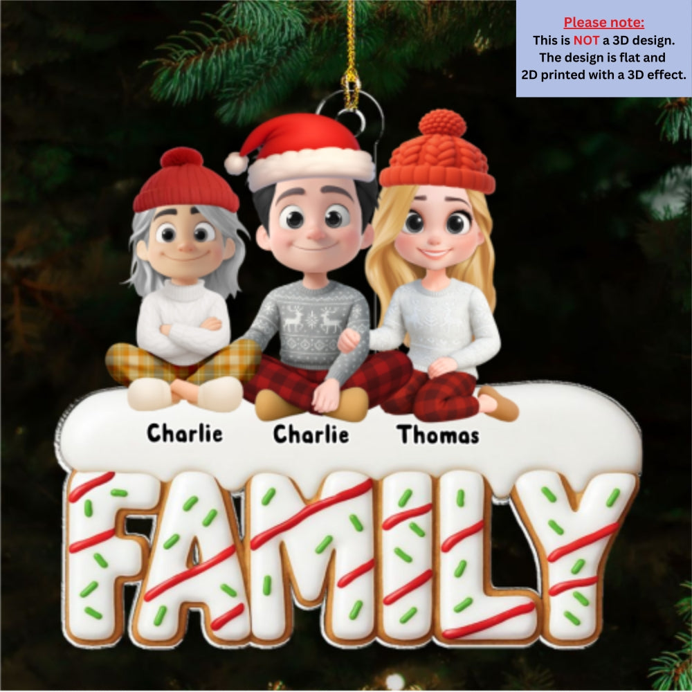 Custom Family Ornament, Christmas Gift for Family Members •  Sweetest Christmas As A Family - Personalized Acrylic Ornament