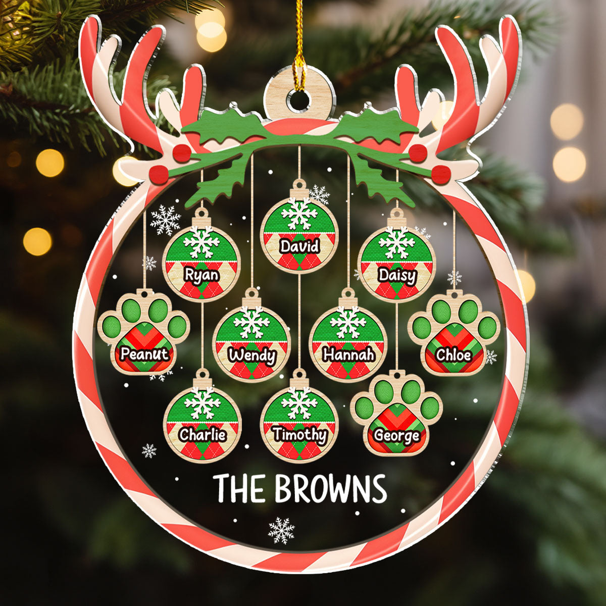 Custom Family Ornament, Christmas Gift for Family Members •  Our Christmas - Personalized Acrylic Ornament