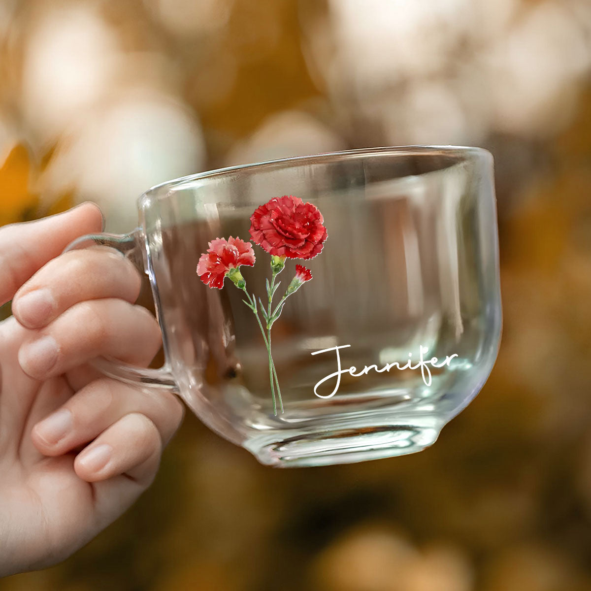 Friends Are Flowers That Never Fade - Personalized Glass Tea Cup