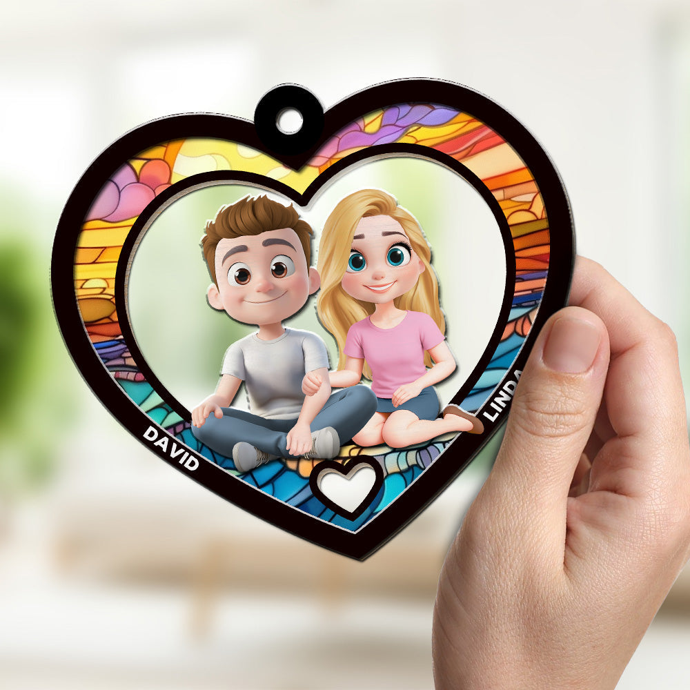 Custom Couple Hanging Decor, Anniversary Valentine's Day Gifts • You And Me Always Together - Personalized Suncatcher