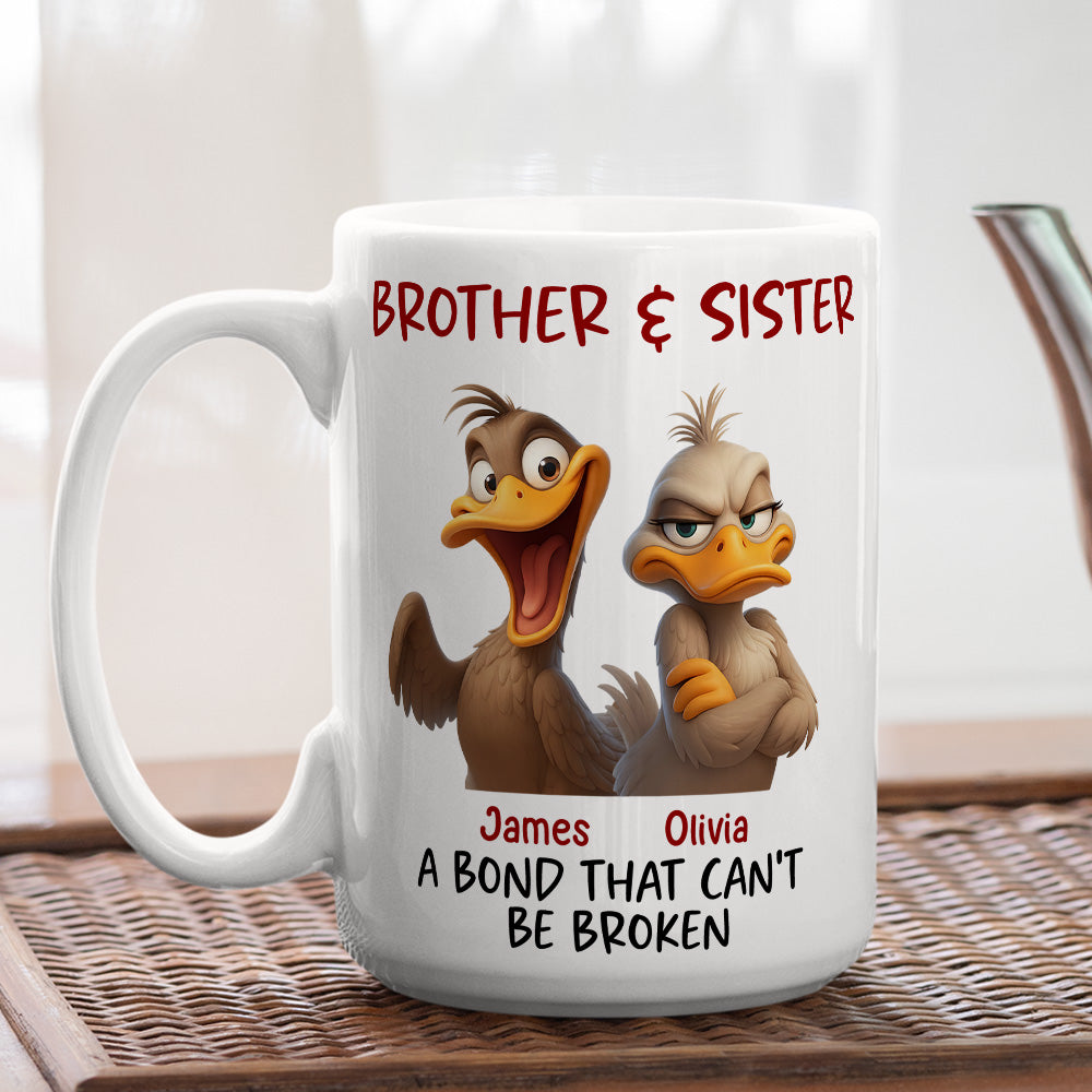 Custom Christmas & Birthday Gift for Brother & Sister • Stronger Together - Personalized Coffee Mug