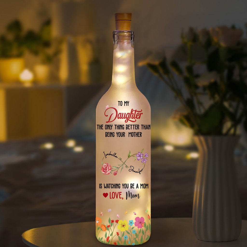 Watching You Being A Mom - Personalized Bottle Lamp