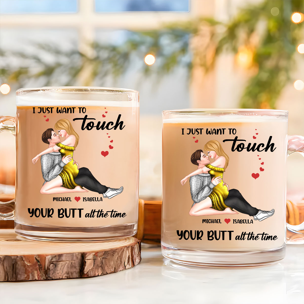 Custom Anniversary Keepsake Gifts For Couple • Cheeky Love - Personalized Glass Mug
