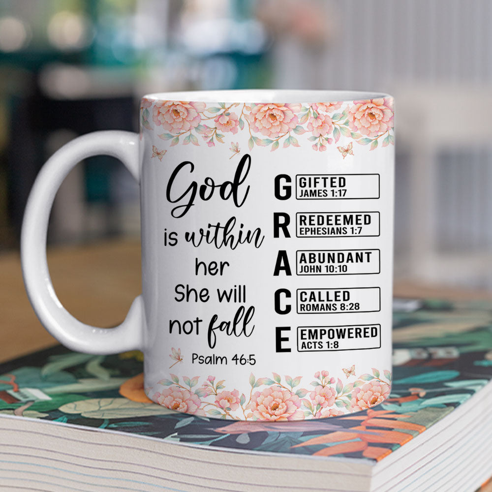 Custom Christmas & Birthday Gift for Daughter • God Is Within Her - Personalized Coffee Mug
