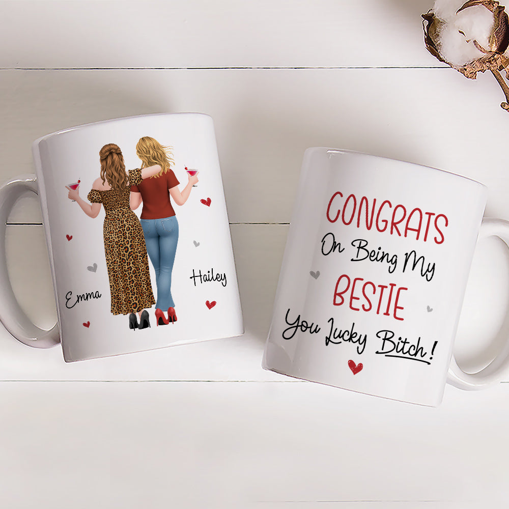 Custom Christmas & Birthday Gift for Brother & Sister • You Lucky My Best Friend - Personalized Coffee Mug