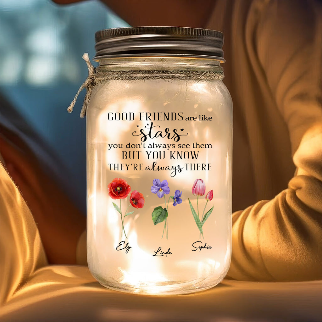 Friends Like Stars - Personalized Mason Jar Light