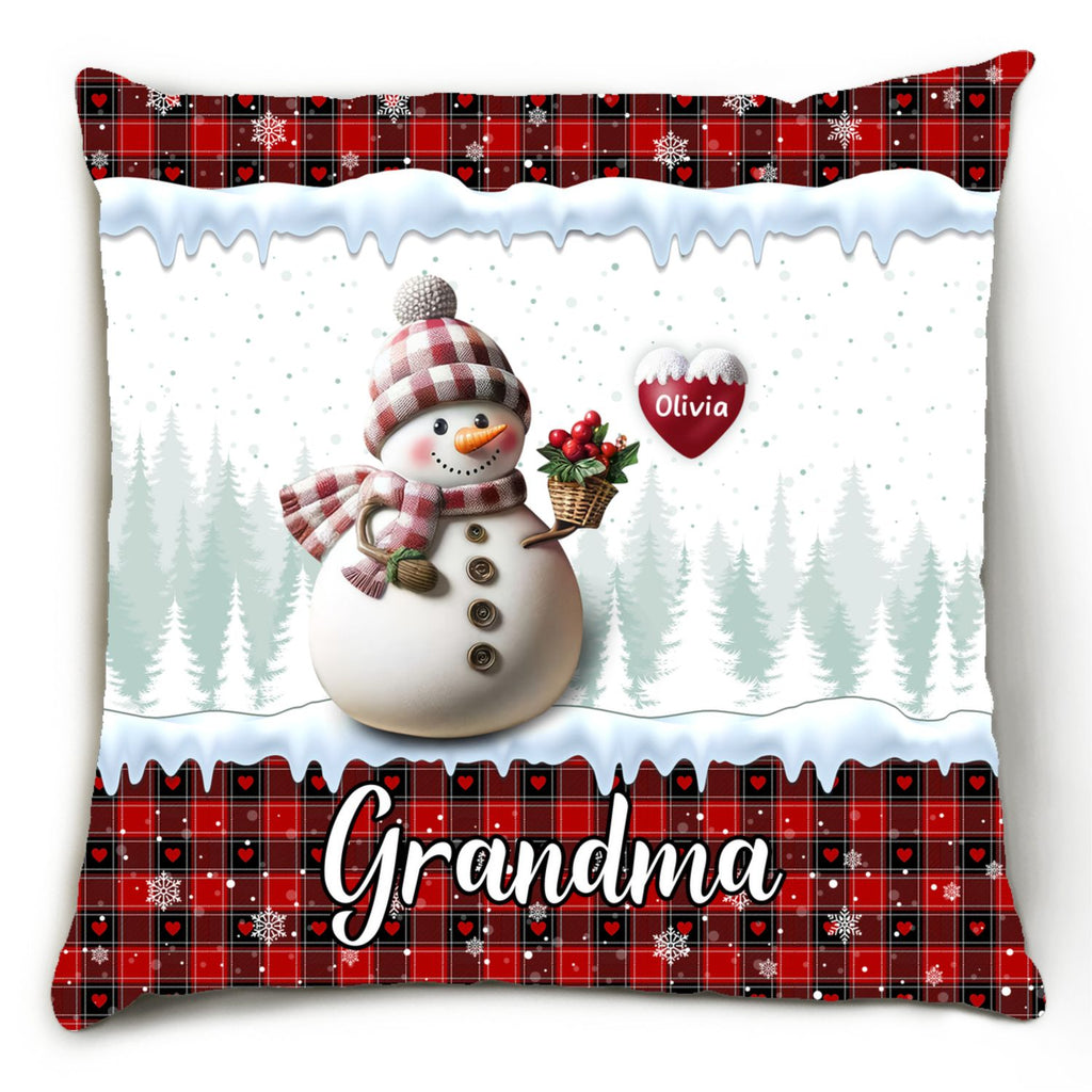 Snowman Grandma - Personalized Pillow
