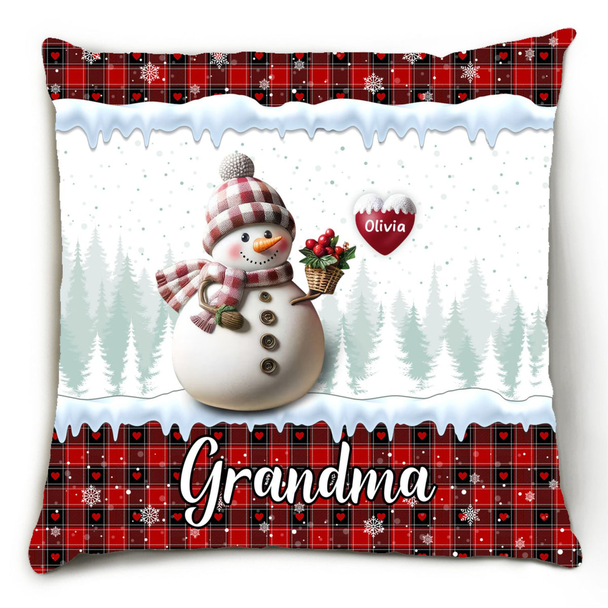 Snowman Grandma - Personalized Pillow