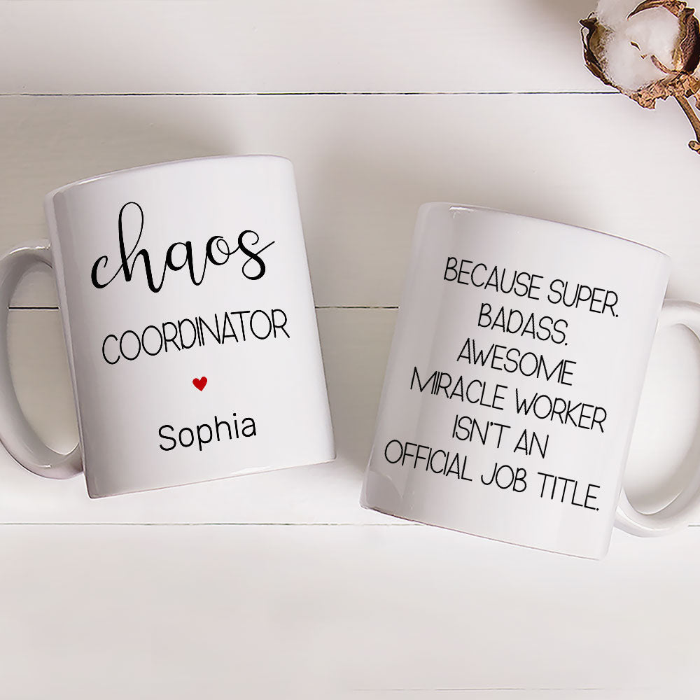 Custom Coworker, Christmas & Birthday Team Appreciation Gift • Chaos Coordinator - Personalized Coffee Mug