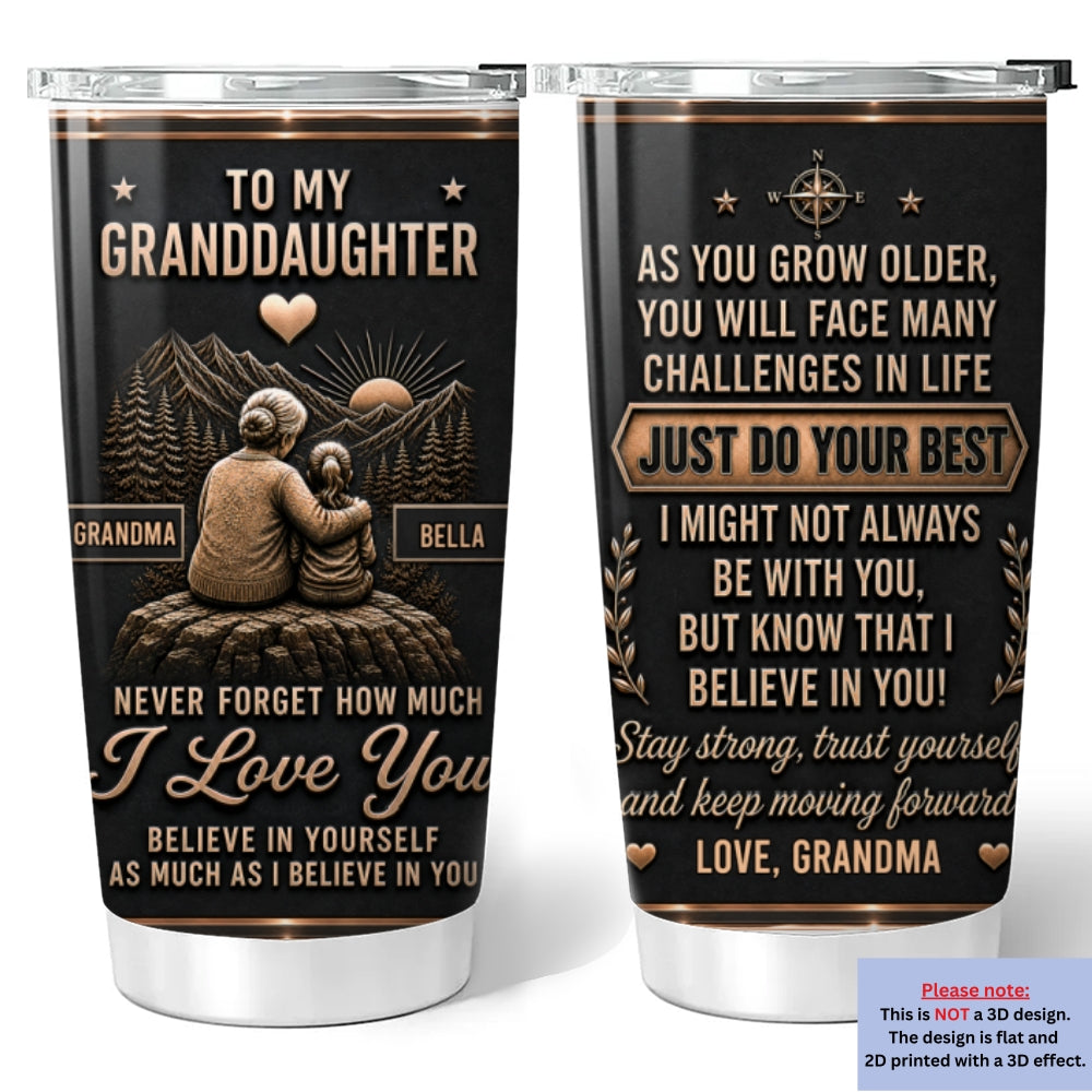 Custom Christmas Birthday Gifts For Granddaughter, Daughter • My Greatest Little Blessing - Personalized 3D Effect Tumbler