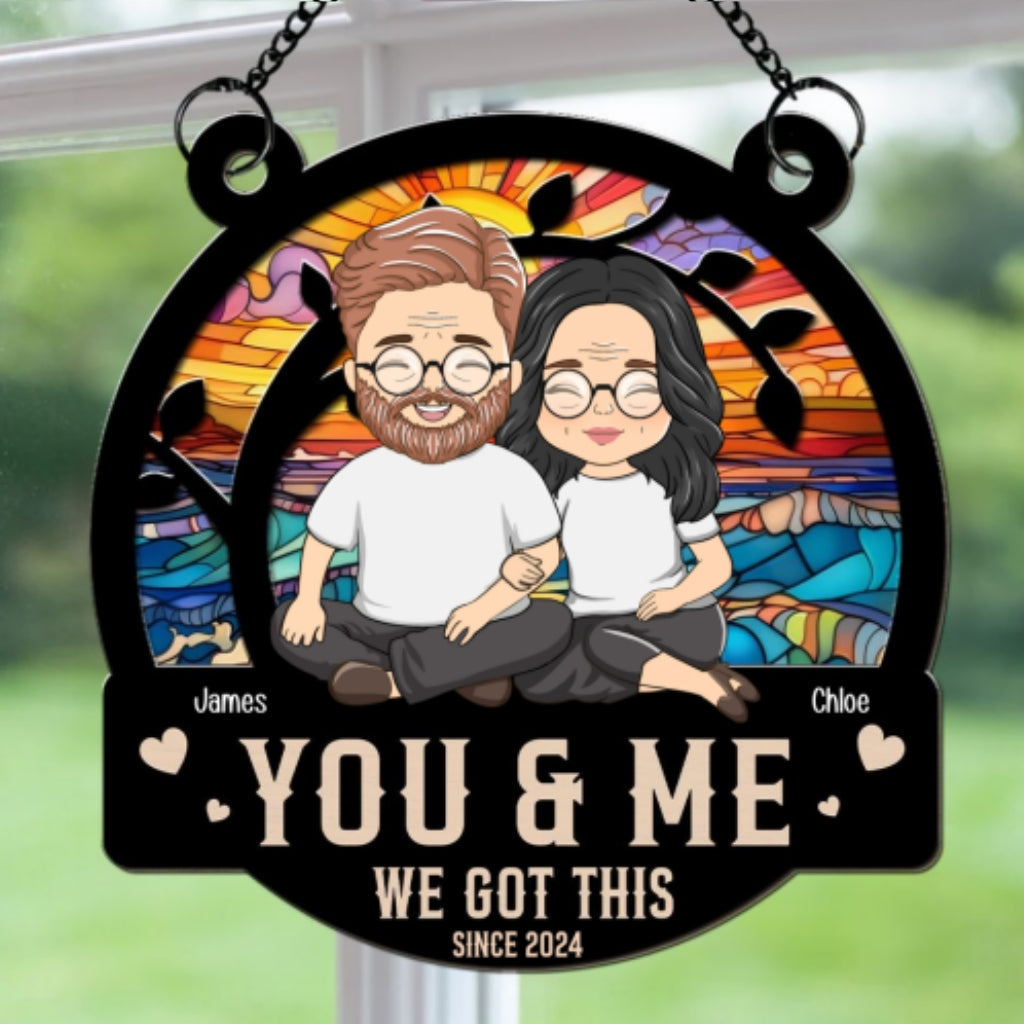 Custom Couple Hanging Decor, Anniversary Valentine's Day Gifts • Always Love - Personalized Suncatcher