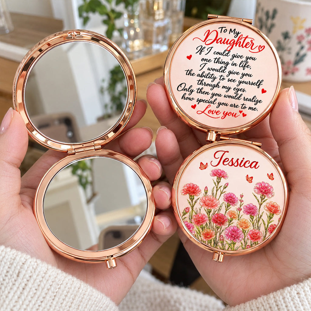 Her Name Her Mirror Her Story - Personalized Compact Mirror