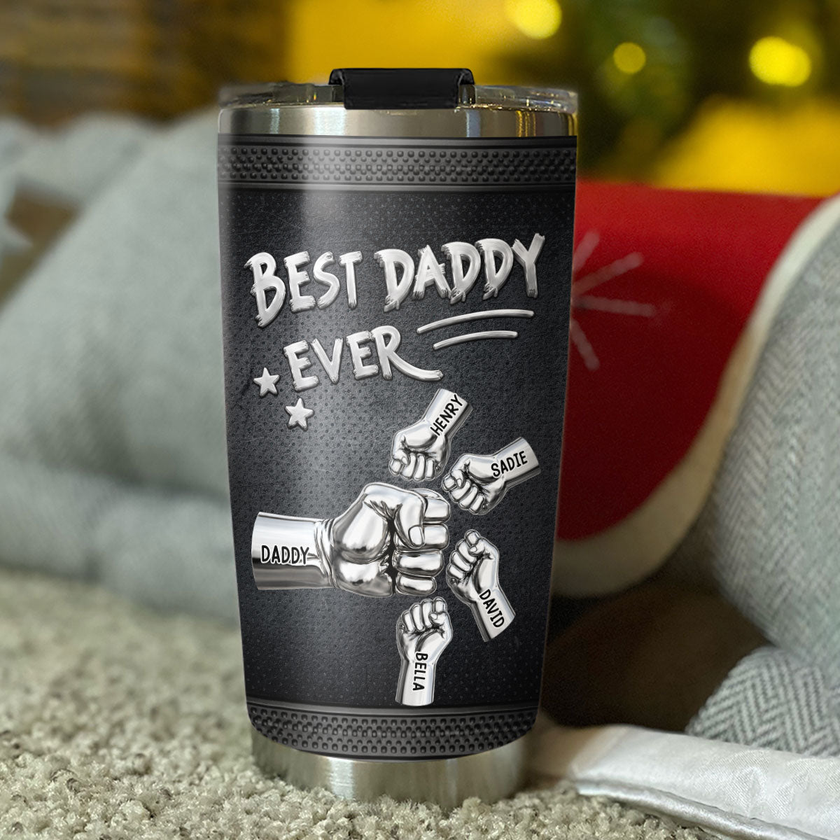 Custom Father's Day Birthday Gifts For Dad • Best Dad New Style - Personalized 3D Inflated Effect Tumbler