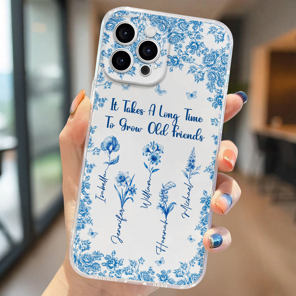 Bestie Flowers Toile De Jouy Style - Personalized Phone Case