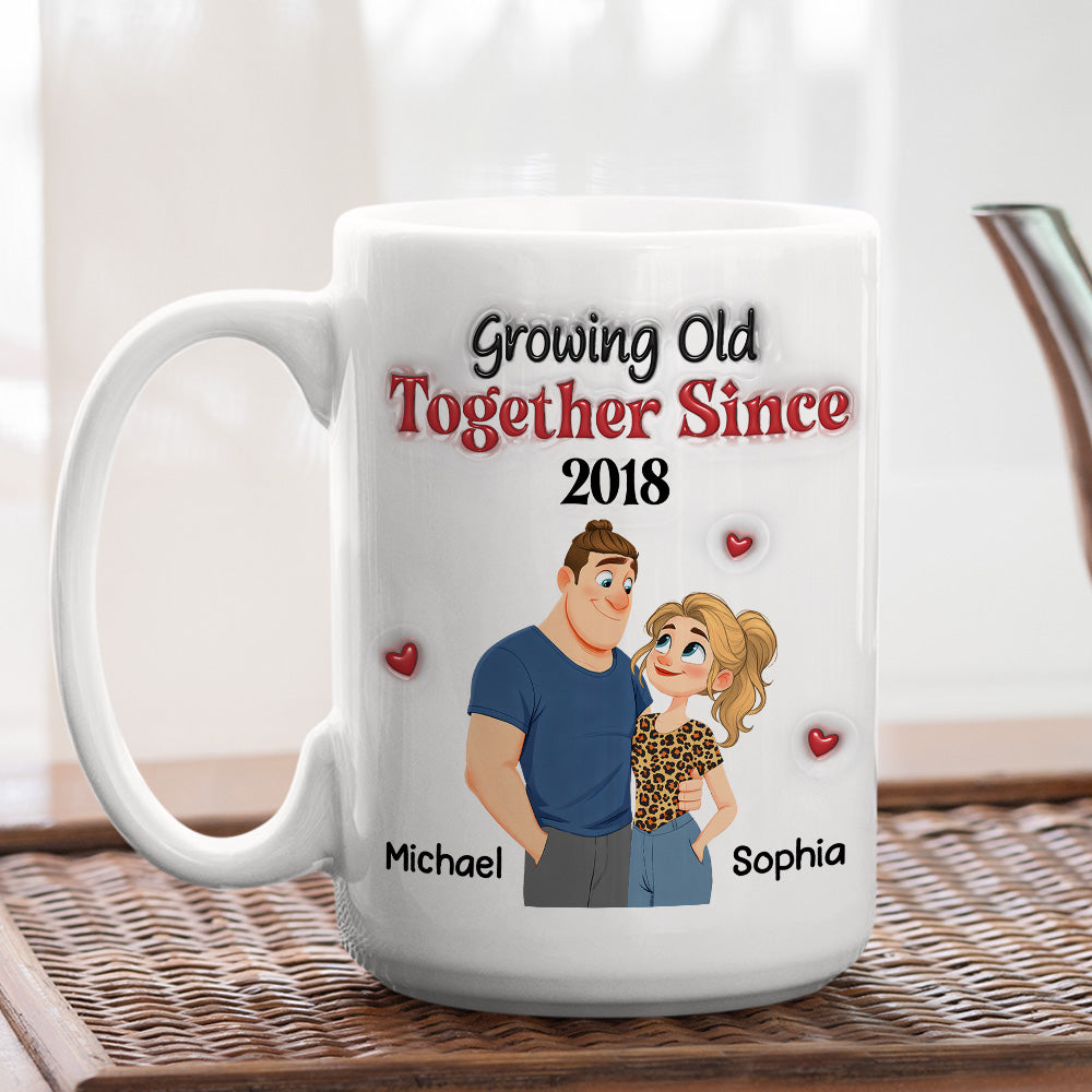 Custom Anniversary Keepsake Gifts For Couple • Partners In Annoyance - Personalized 3D Inflated Effect Mug