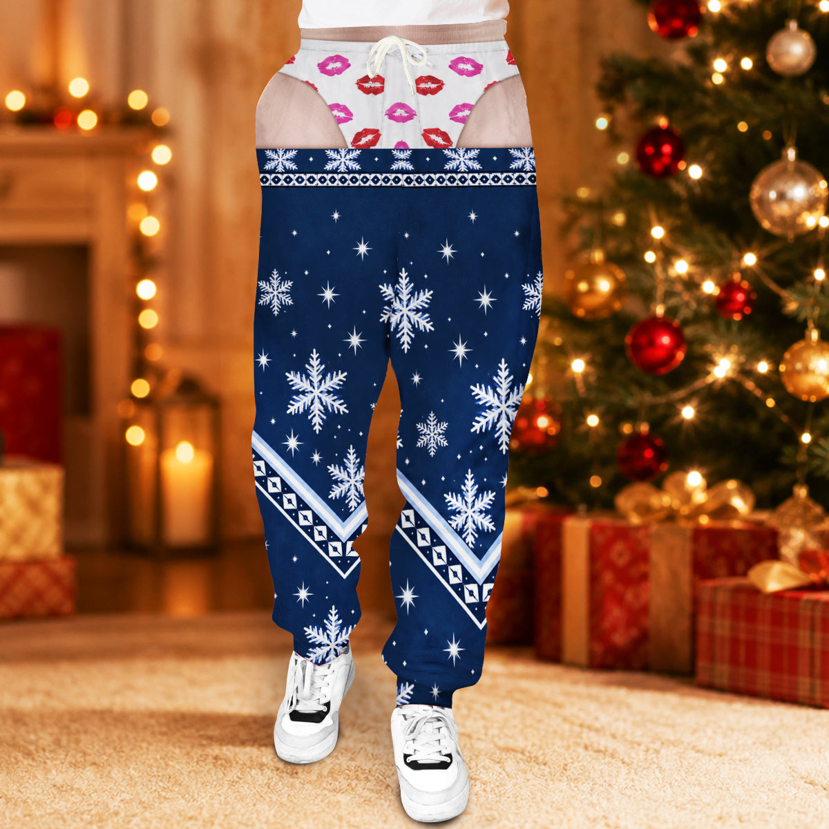 Custom Funny Ugly Christmas Sweatpants, Christmas Party Gift • Christmas Spirit - Personalized Sweatpants