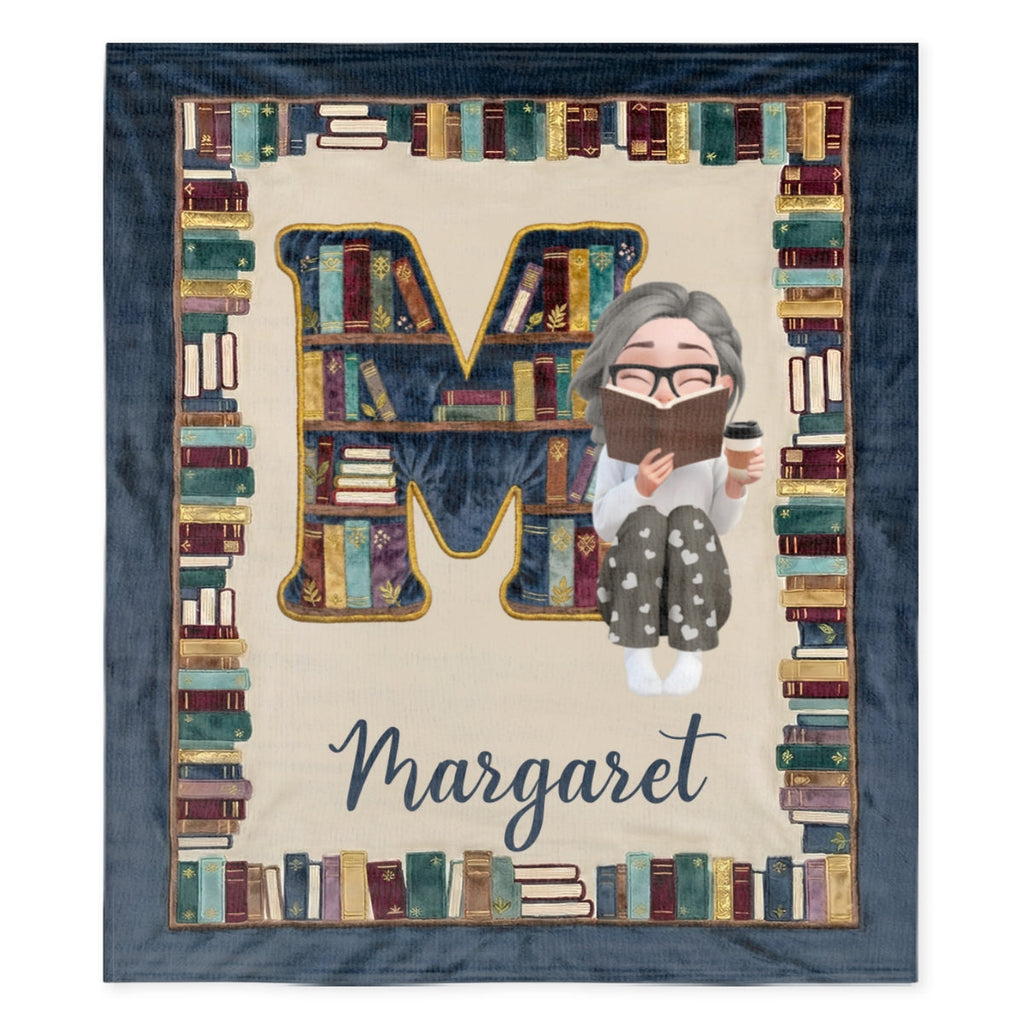 Custom Christmas Birthday Gift For Book Lovers, Bookworms, Readers • My Reading Blanket - Personalized Fleece Blanket