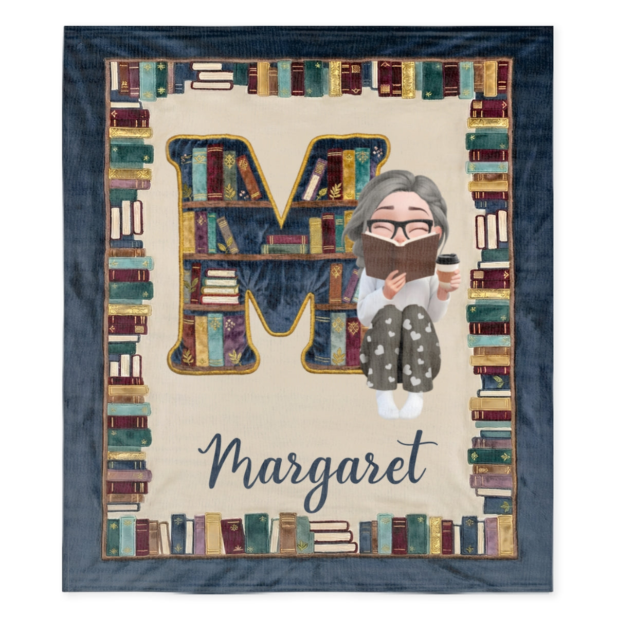 Custom Christmas Birthday Gift For Book Lovers, Bookworms, Readers • My Reading Blanket - Personalized Fleece Blanket