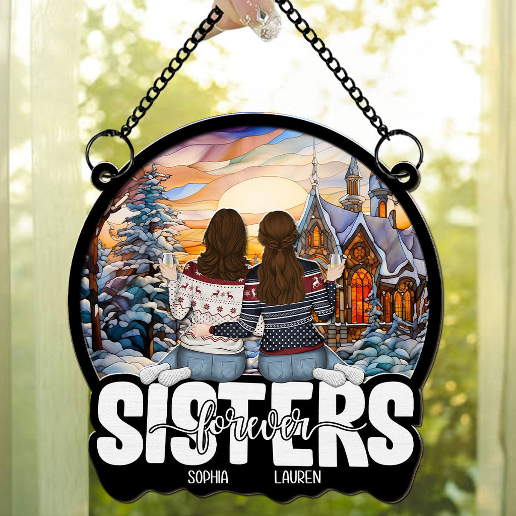 Custom Hanging Decor, Birthday Housewarming Gift • Forever Friends, Forever Young - Personalized Suncatcher