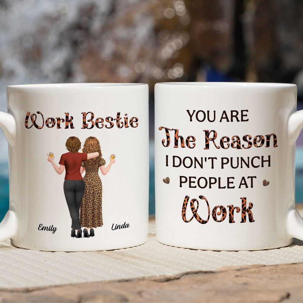 Custom Coworker, Christmas & Birthday Team Appreciation Gift • Work Bestie - Personalized Coffee Mug