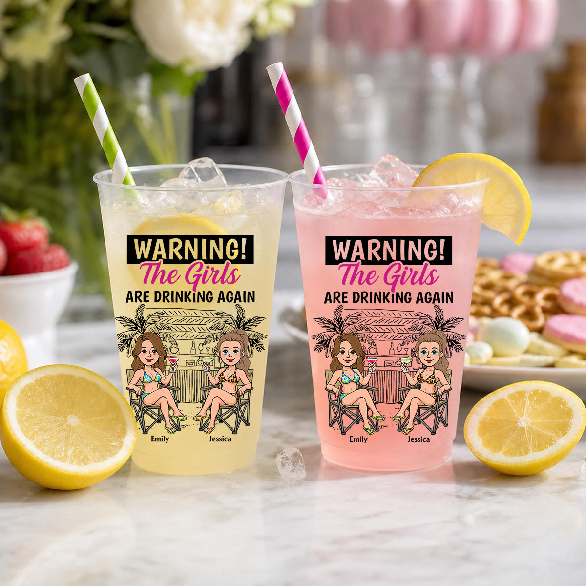 One More Round Please - Personalized Frosted Cup