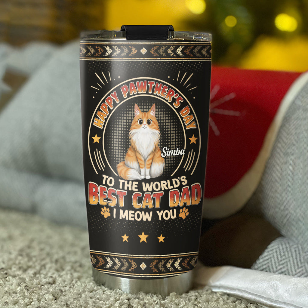 Pawther Day With Cat Dad - Personalized Tumbler