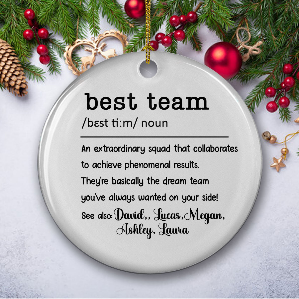 Custom Coworker Christmas Ornament, Team Appreciation Gift •  We Are Teammates - Personalized Ceramic Ornament
