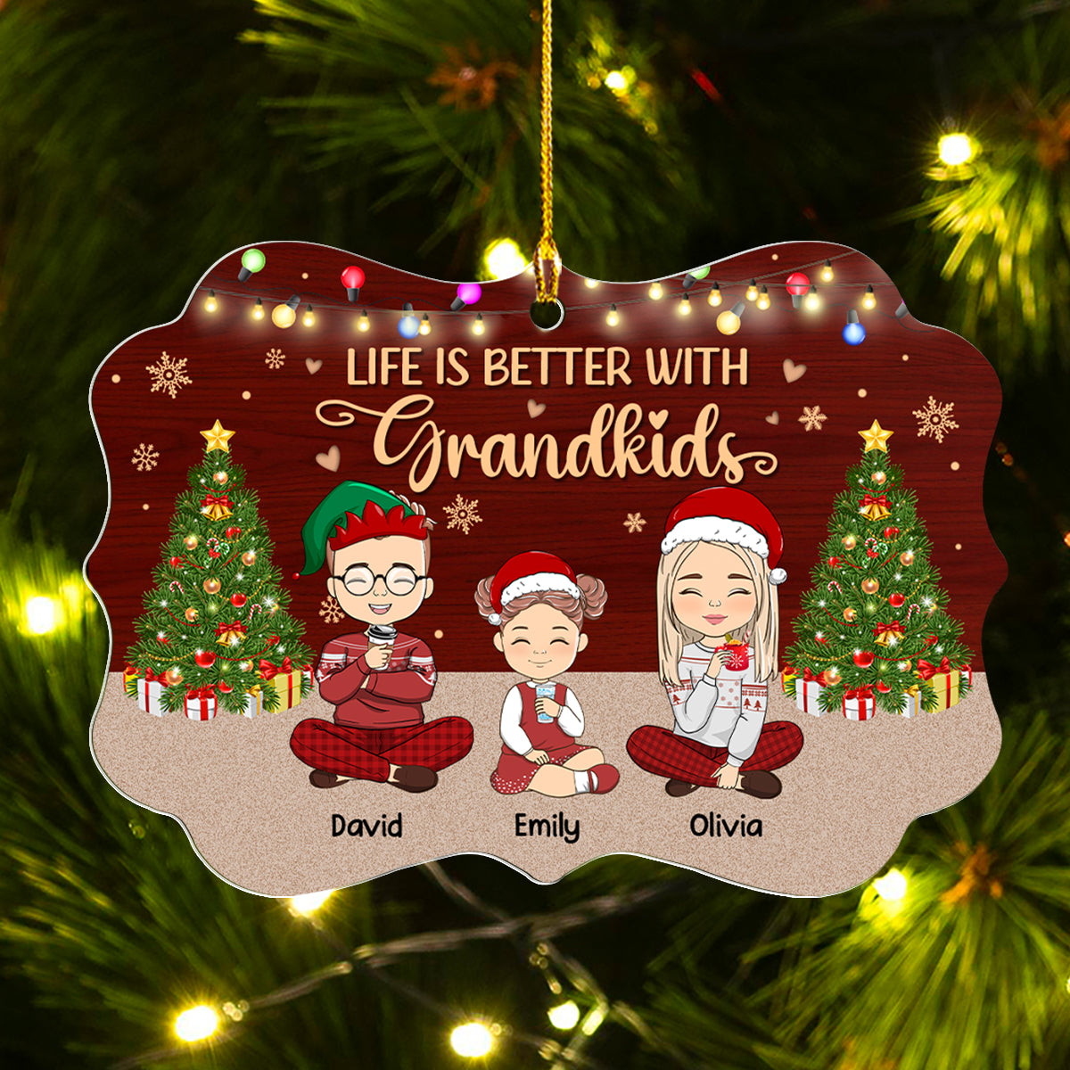 Custom Keepsake Christmas Ornament •  Life Is Better With Grandkids Christmas - Personalized Acrylic Ornament