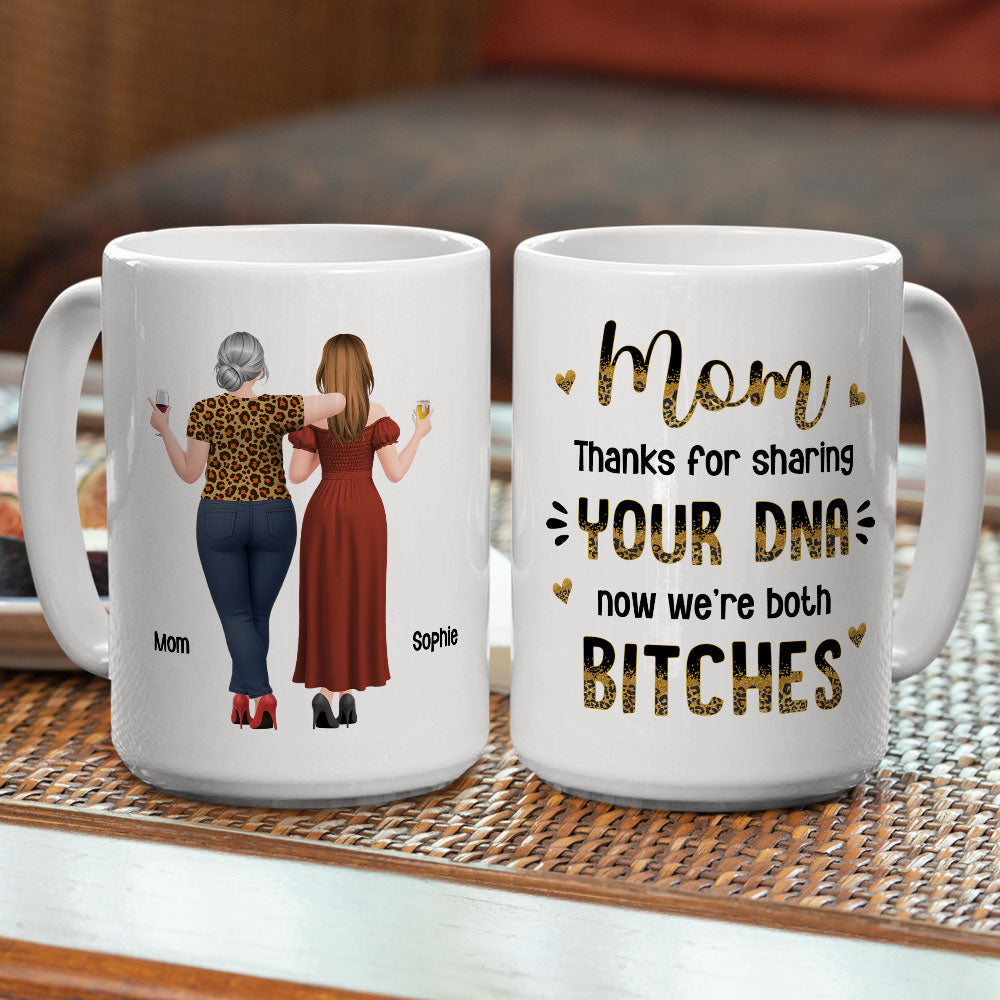Custom Christmas & Birthday Gift for Mom • Thanks For DNA Mom Mum - Personalized Coffee Mug
