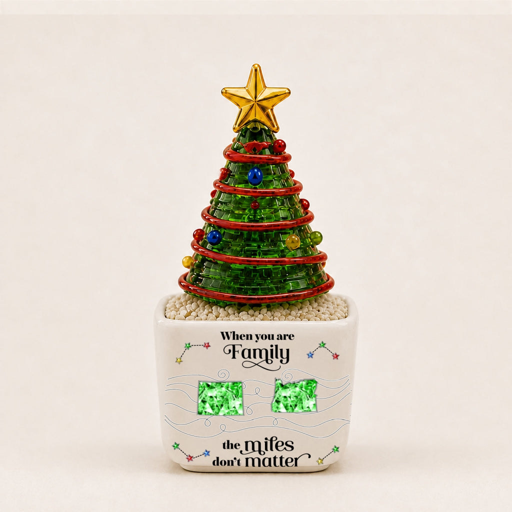 No Matter How Far - Personalized Glass Christmas Tree