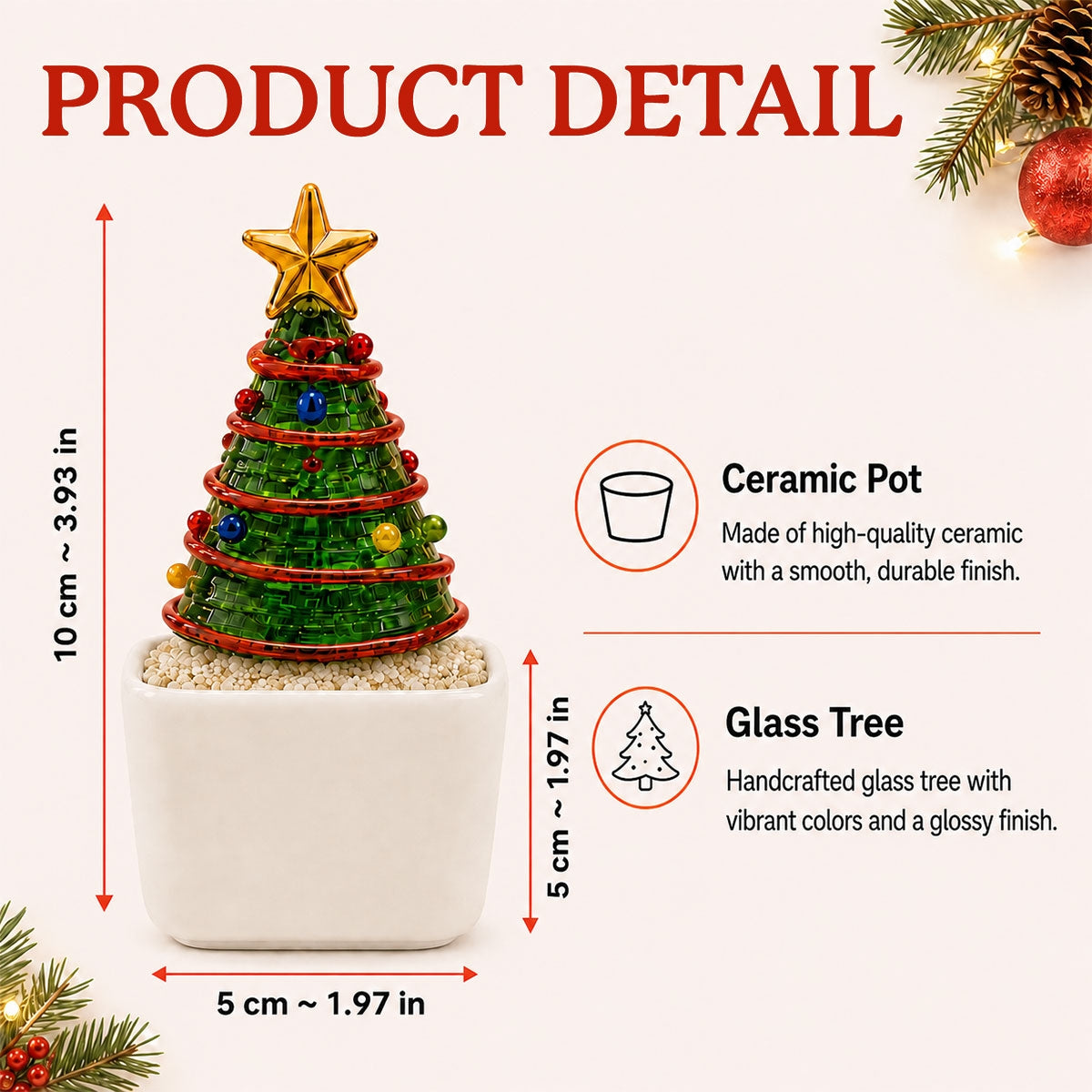 No Matter How Far - Personalized Glass Christmas Tree