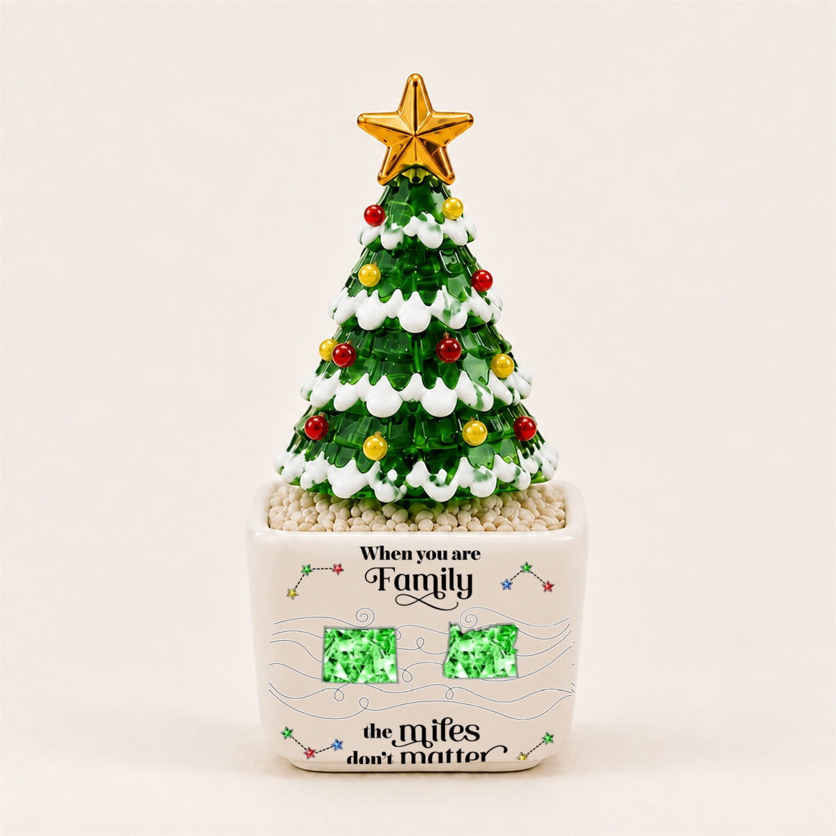 No Matter How Far - Personalized Glass Christmas Tree