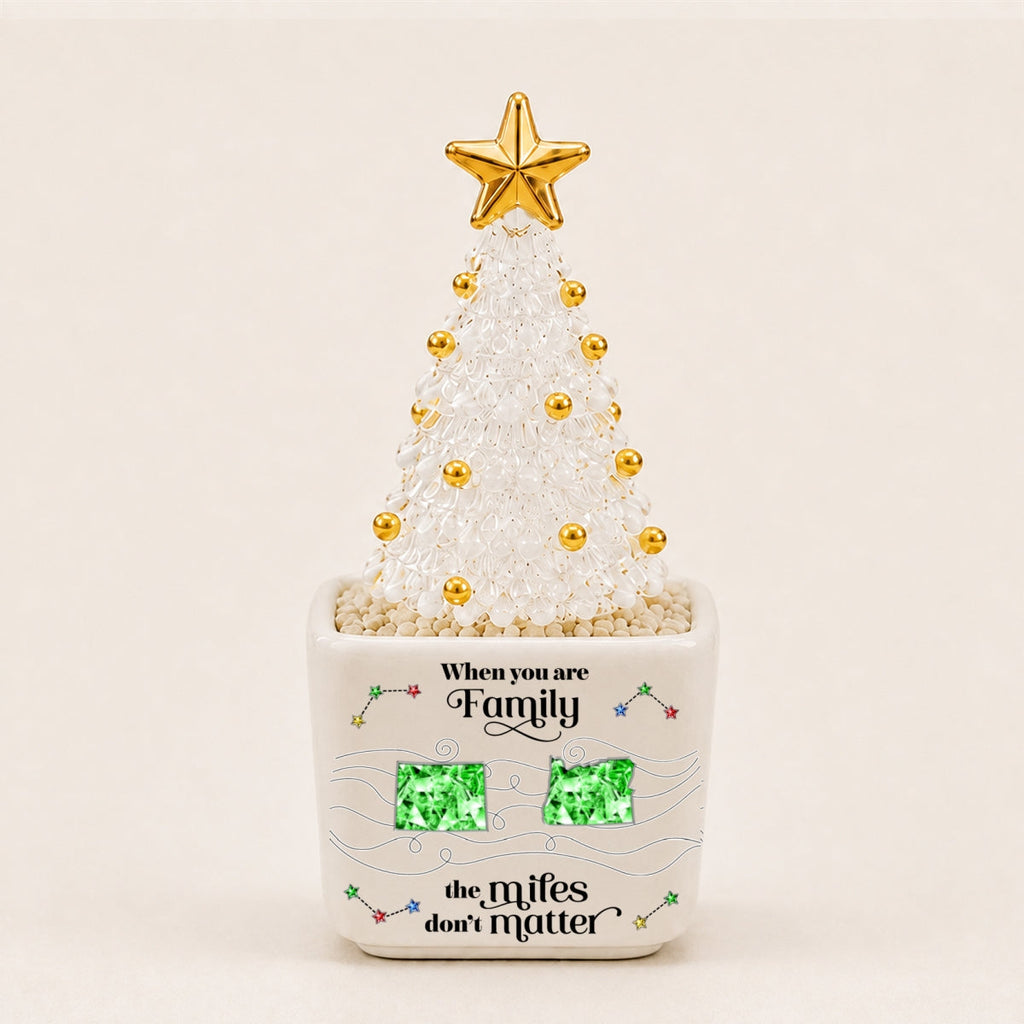 No Matter How Far - Personalized Glass Christmas Tree