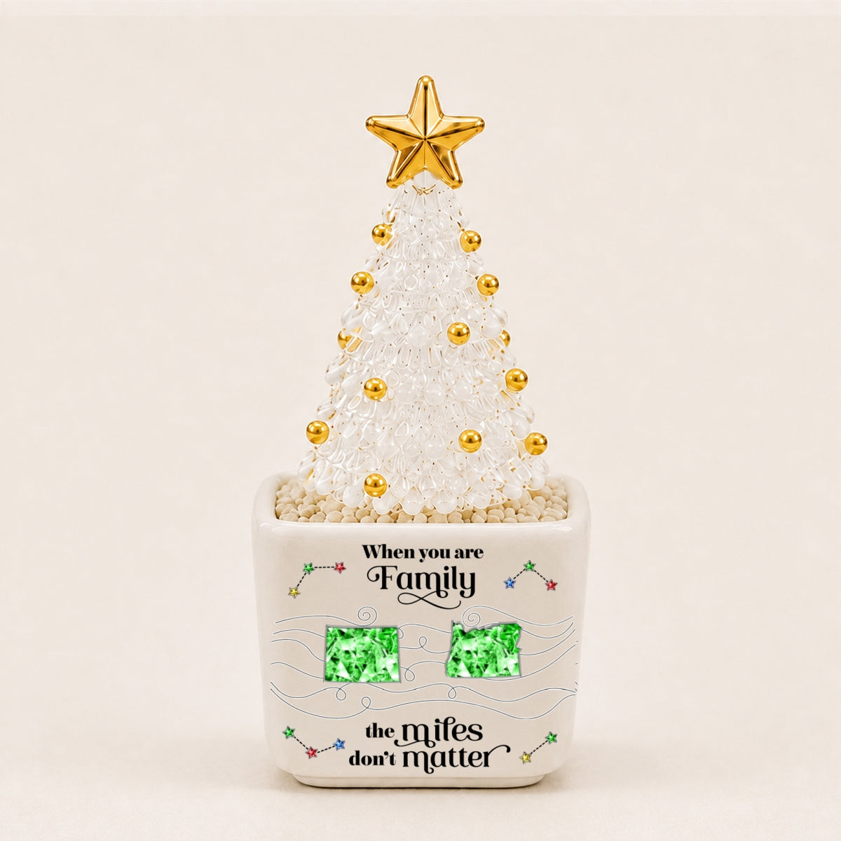 No Matter How Far - Personalized Glass Christmas Tree