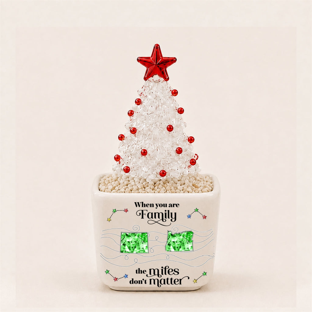 No Matter How Far - Personalized Glass Christmas Tree