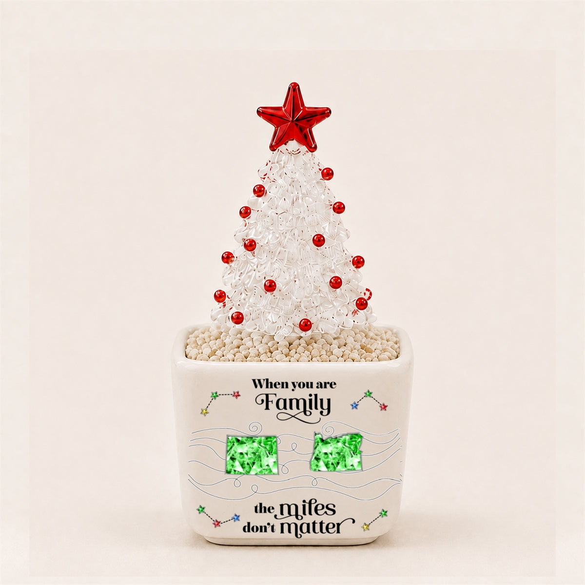 No Matter How Far - Personalized Glass Christmas Tree