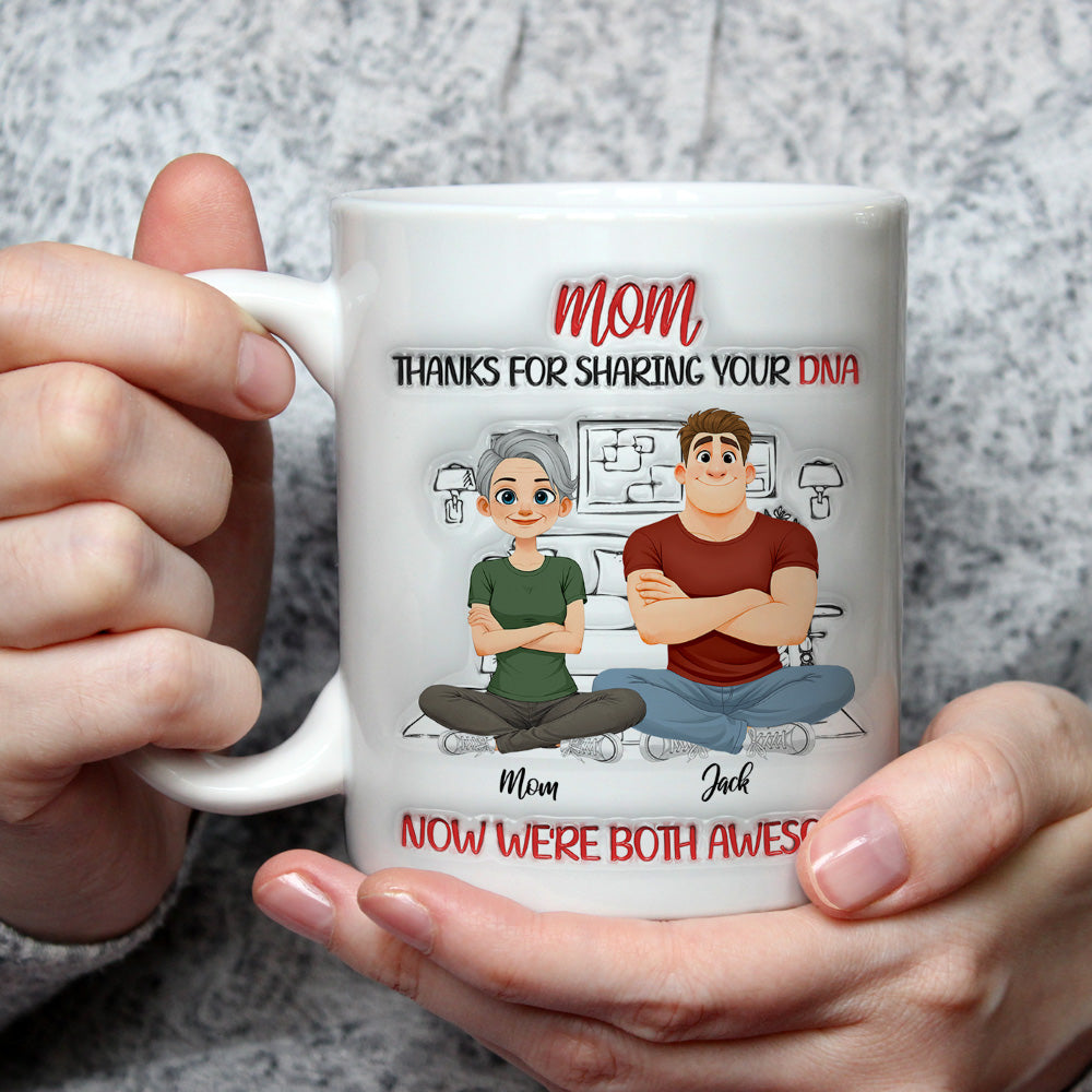 Custom Mother's Day Gift for Mom & Grandma • We Are Both Awesome - Personalized 3D Inflated Effect Mug