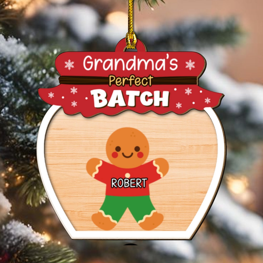 Custom Family Ornament, Christmas Gift for Family Members •  Grandma Perfect Batch - Personalized 2-Layered Wood Ornament