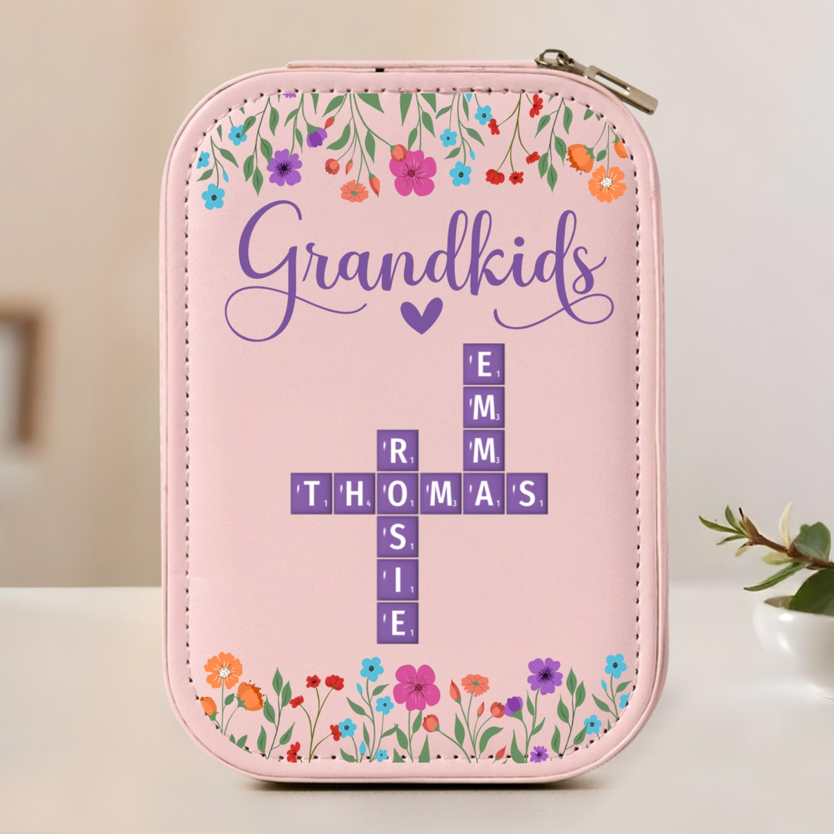 Love Grandkids - Personalized Jewelry Box With LED Mirror