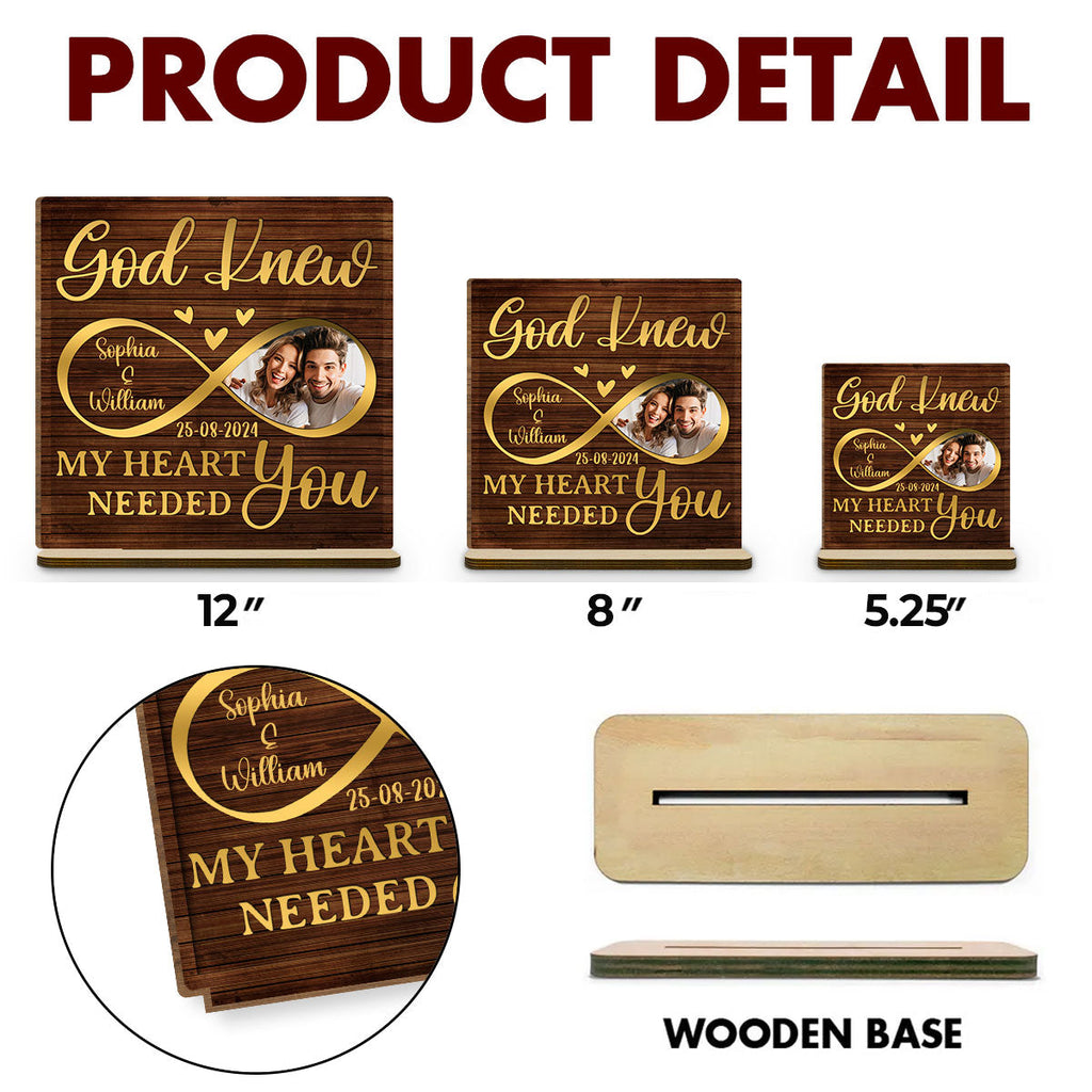 Custom Couple's Decor, Anniversary & Wedding Gift • I Need You Love - Personalized 2-Layer Wood Plaque With Flat Base