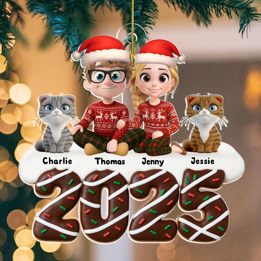 Custom Family Ornament, Christmas Gift for Family Members •  Happiness Baked At Home - Personalized Acrylic Ornament