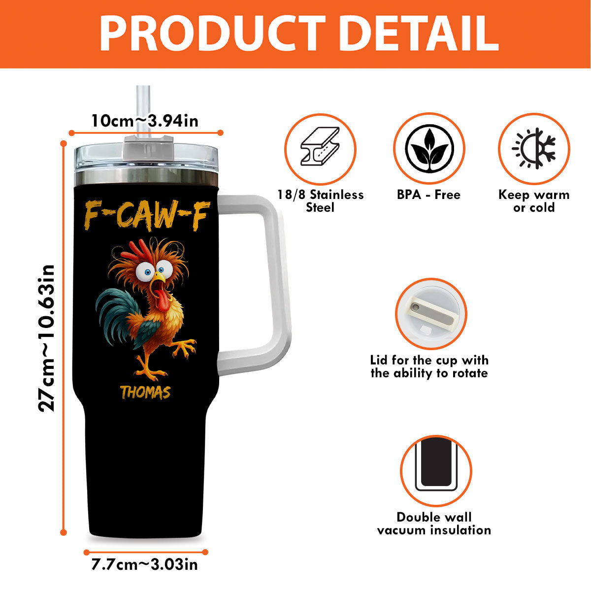 Custom Christmas Birthday Gifts For Friend, Coworker • FCAWF Chicken Humor - Personalized Tumbler