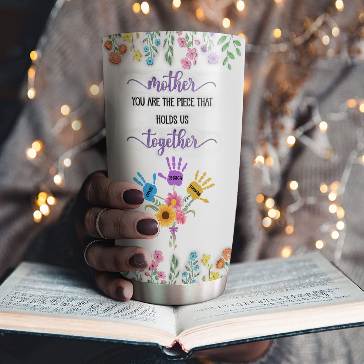 Custom Mother's Day Birthday Gifts For Mom • Mom Holds Us Together Version 2 - Personalized 3D Inflated Effect Tumbler