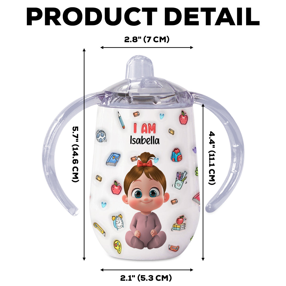 Kind Smart Loved - Personalized Sippy Cup With Handles