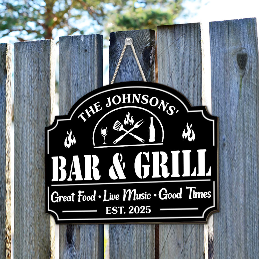 Custom Family Summer Backyard, Patio & Porch Decor • Great Time At Backyard - Personalized Wood Sign