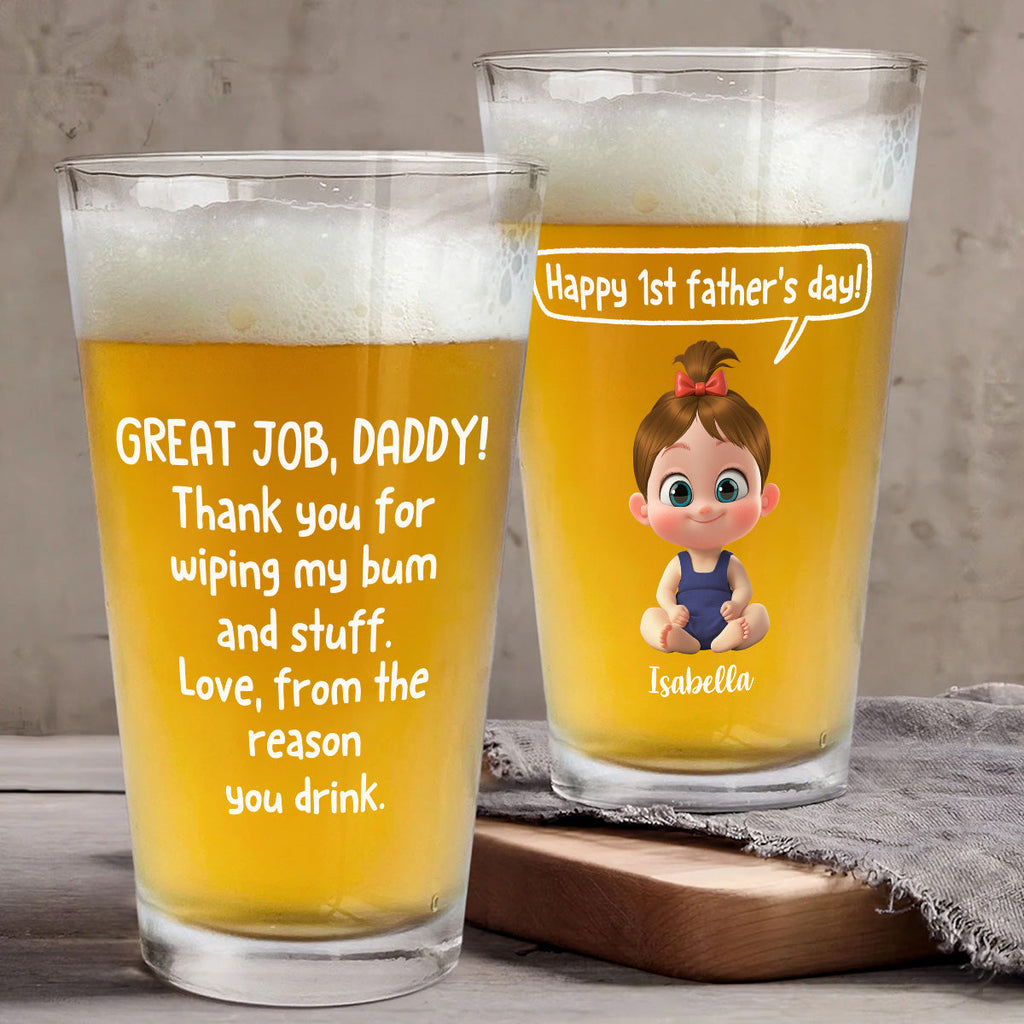 Great Job Daddy - Personalized Beer Glass