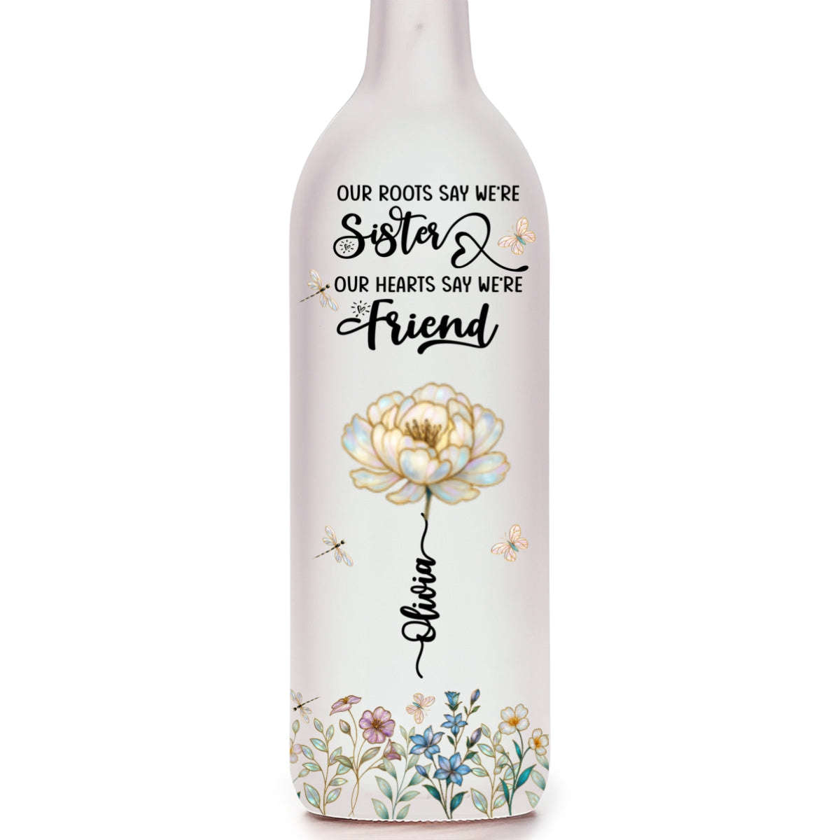Growing Together Blooming Forever - Personalized Bottle Lamp