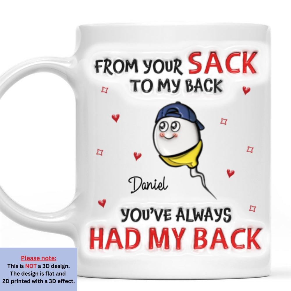 Custom Christmas & Birthday Keepsake Gift • Got My Back - Personalized 3D Inflated Effect Mug