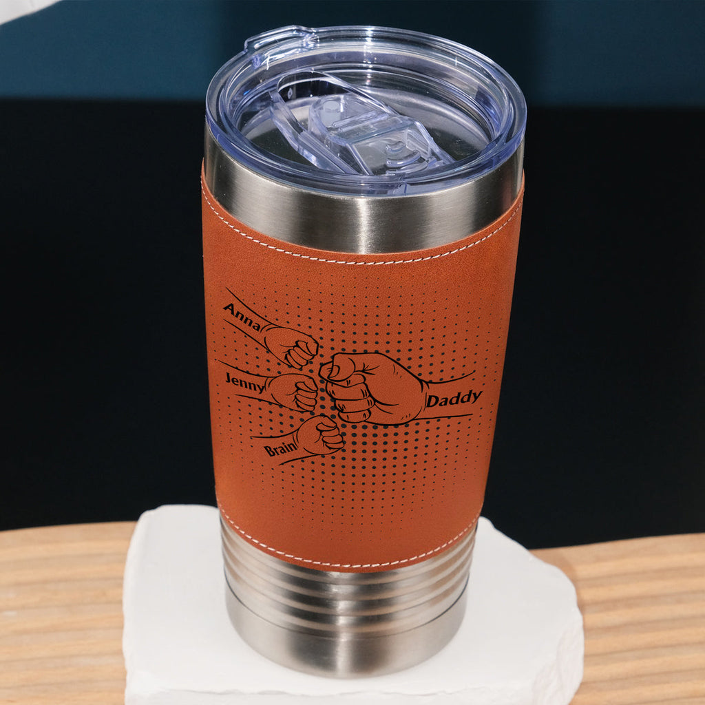 Custom Father's Day Birthday Gifts For Dad • Love My Dad - Personalized Leather Tumbler