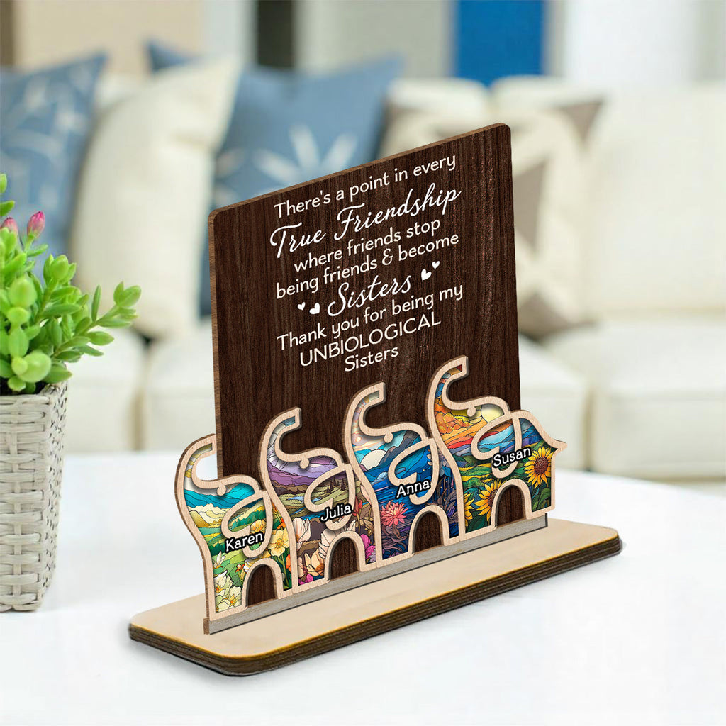 Custom Friendship Decor, Christmas Birthday Gifts For Best Friend • A Point Of This - Personalized 2-Layer Wood Plaque With Flat Base